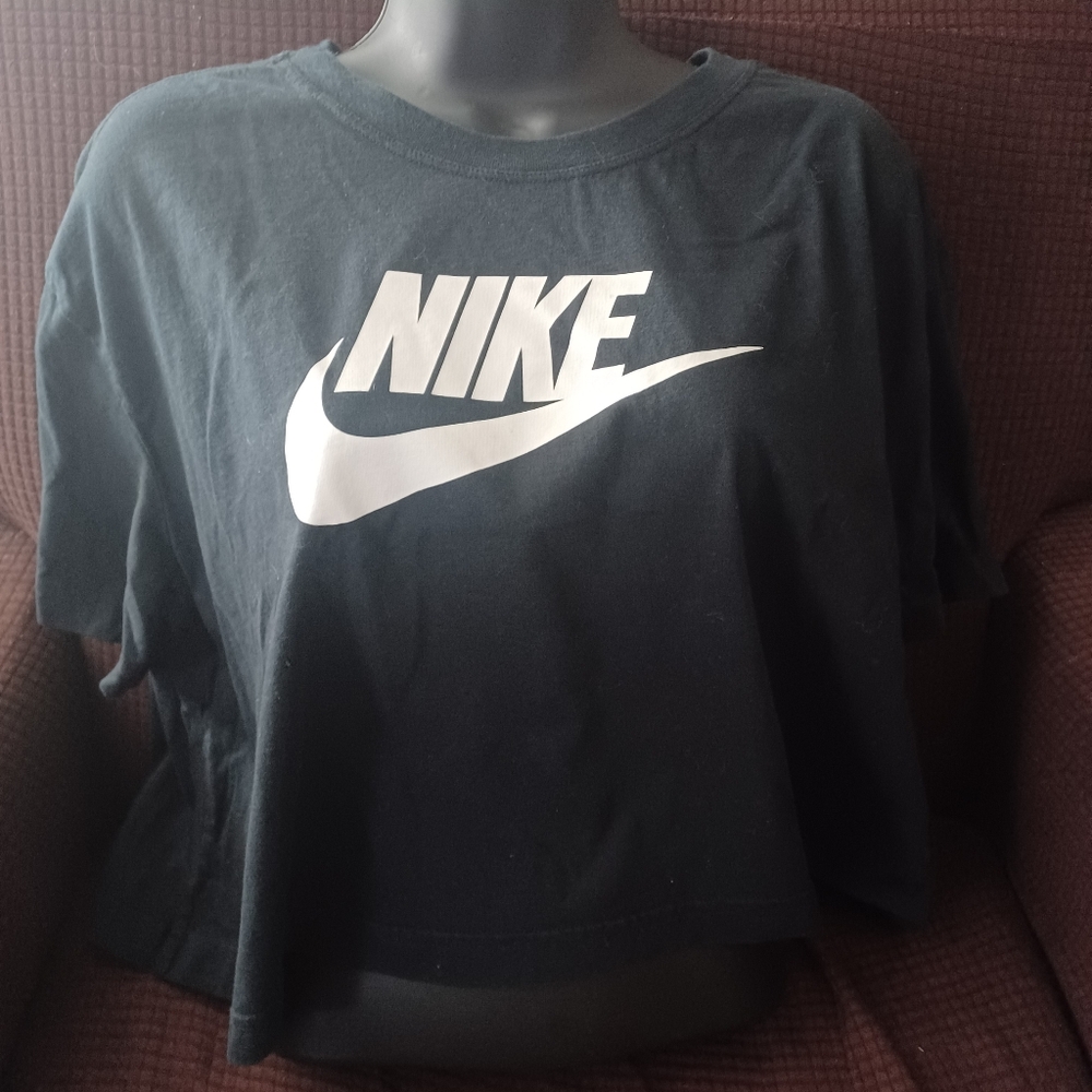 Nike Black Tee with White Swoosh